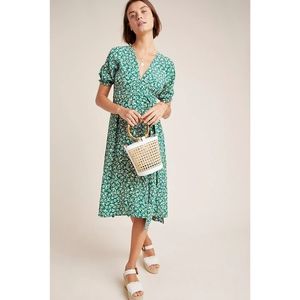 Faithfull The Brand Anthropologie Farah Midi Dress Green Floral 2